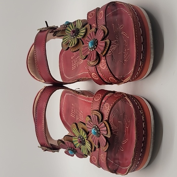 L'ARTISTE 🌺🌼 Goodie Sandal sz8.5 embellished leather handcrafted SPRING … - Picture 4 of 12